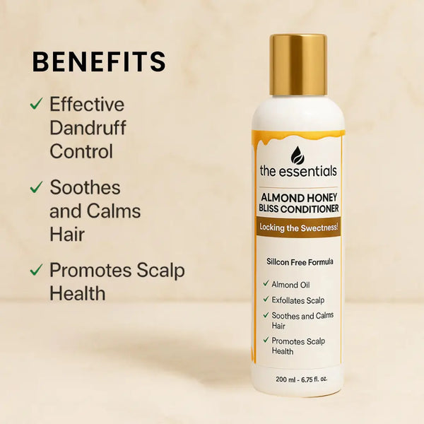 Key benefits of Almond Honey Bliss Conditioner – dandruff control, soothing hair, scalp health