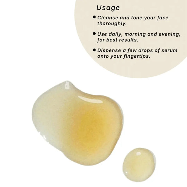 C For Yourself Glow Serum texture – golden vitamin C drops for skincare application