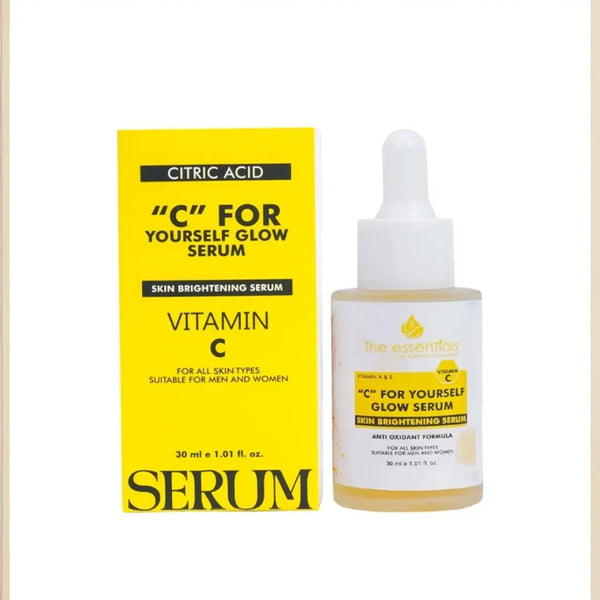 C For Yourself Glow Serum bottle with packaging – vitamin C serum for skin brightening and glow
