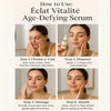 How to use Eclat Vitalite Age-Defying Serum – cleanse, apply, massage, and absorb for best results