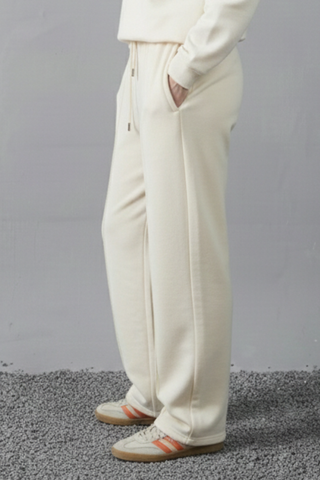 Vanilla Cloud Wide-Leg Cotton Trousers - Off-White