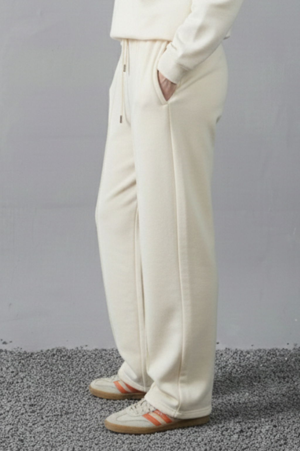 Vanilla Cloud Wide-Leg Cotton Trousers - Off-White