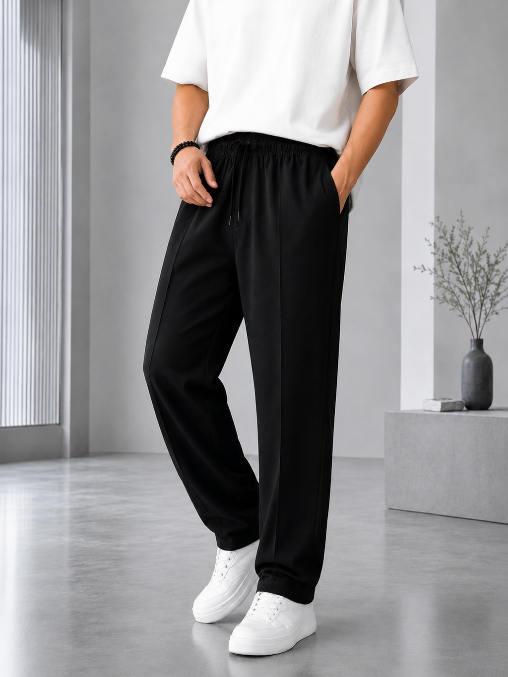 Noir Relaxed-Fit Trousers - Black