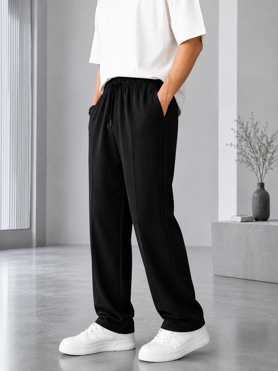 Noir Relaxed-Fit Trousers - Black