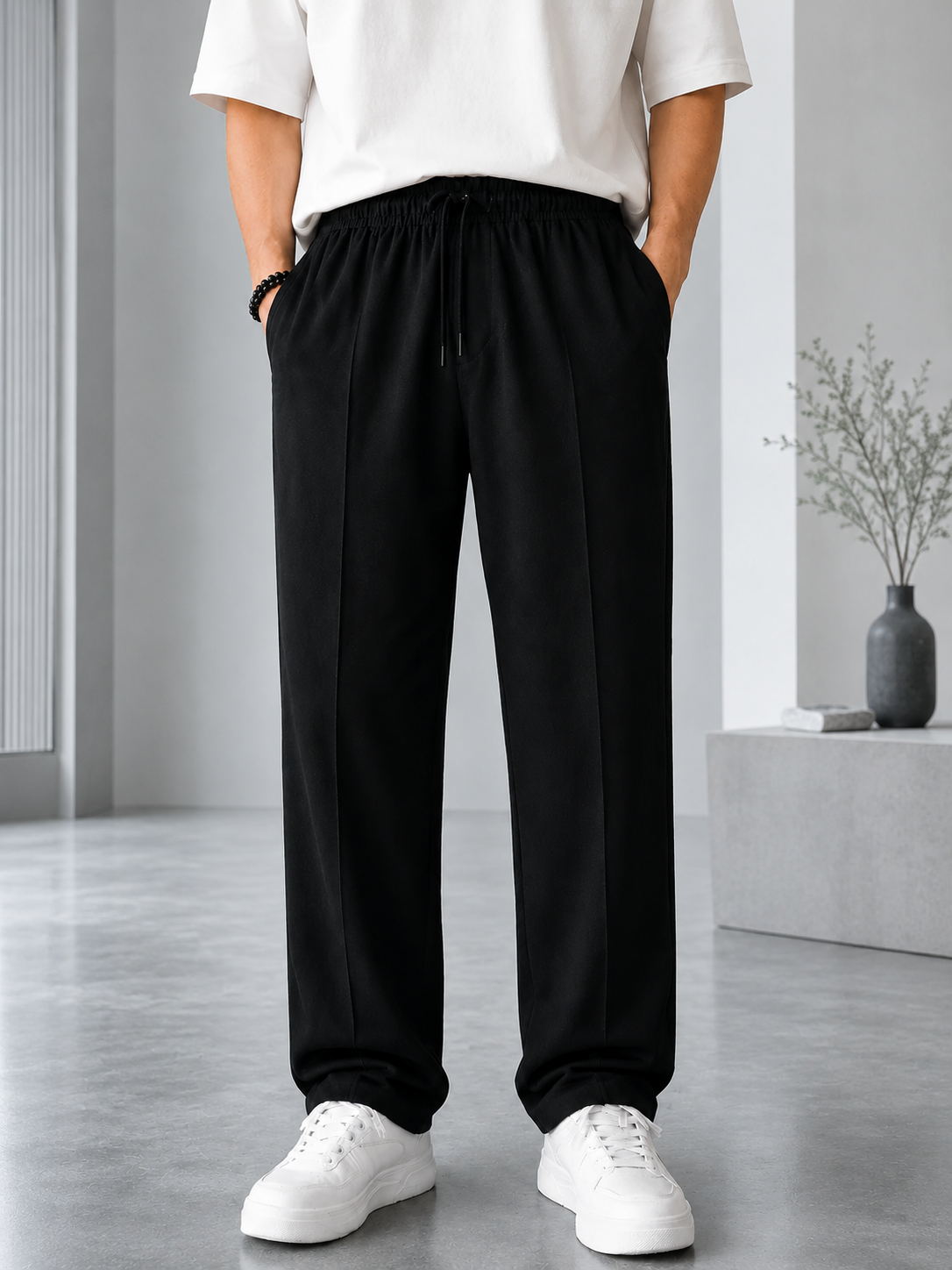Noir Relaxed-Fit Trousers - Black