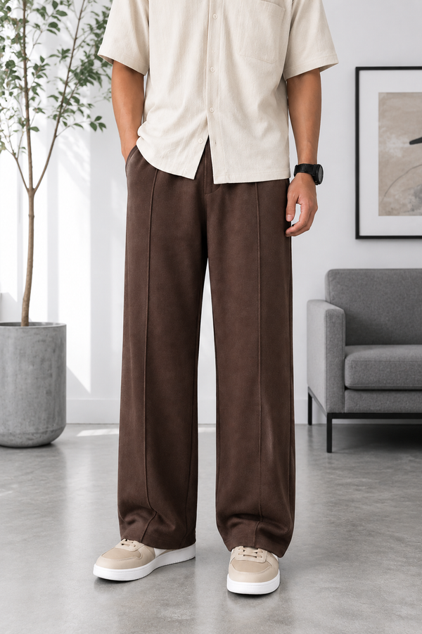 Classic Brown Relaxed-Fit Trouser