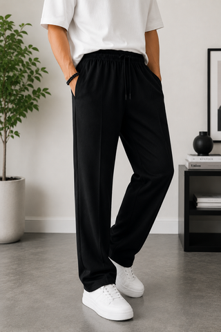 Noir Relaxed-Fit Trousers - Black