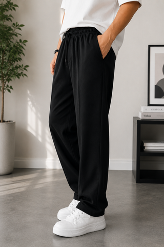 Noir Relaxed-Fit Trousers - Black