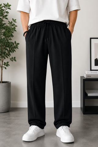 Noir Relaxed-Fit Trousers - Black