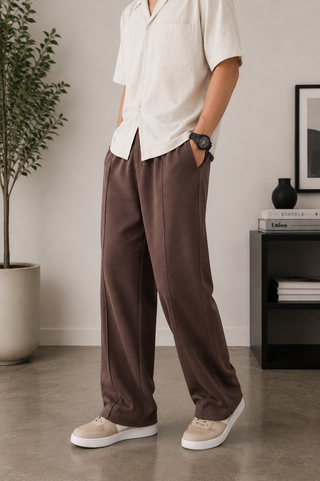 Classic Brown Relaxed-Fit Trouser
