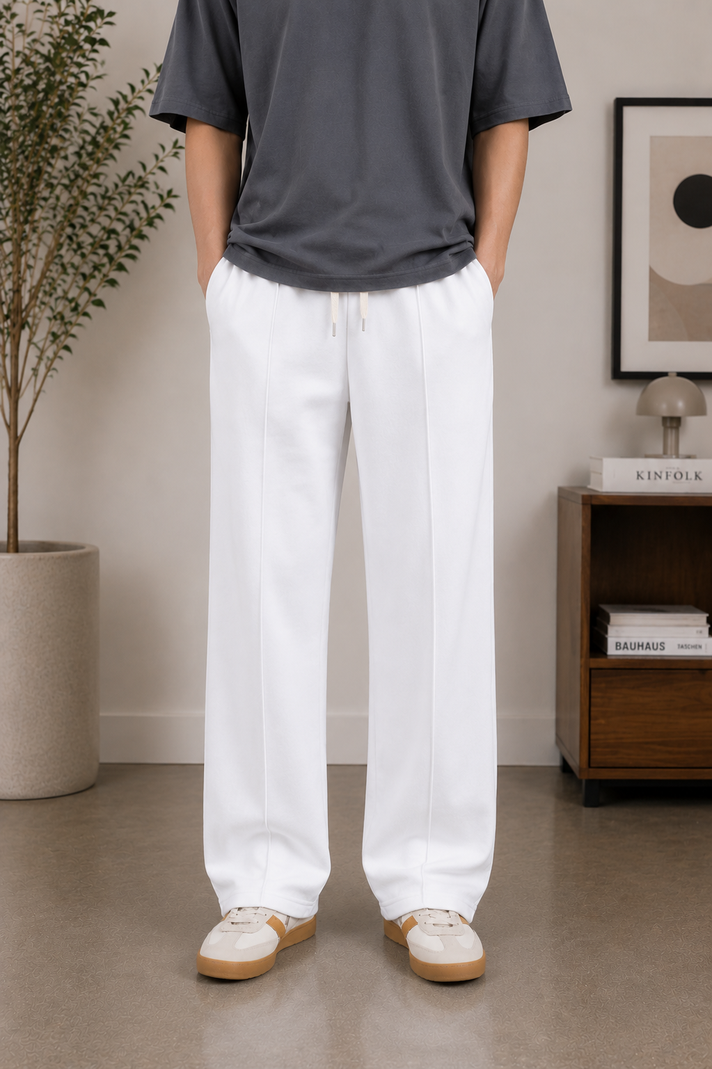 Premium White Relaxed Fit Trouser