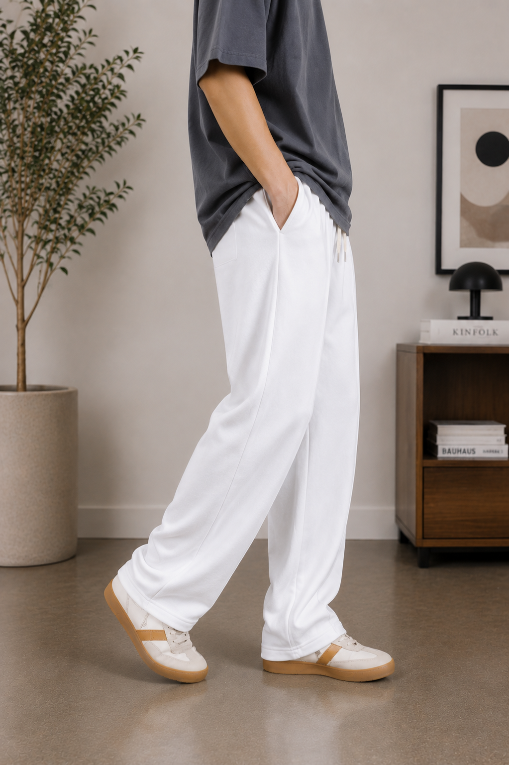 Premium White Relaxed Fit Trouser