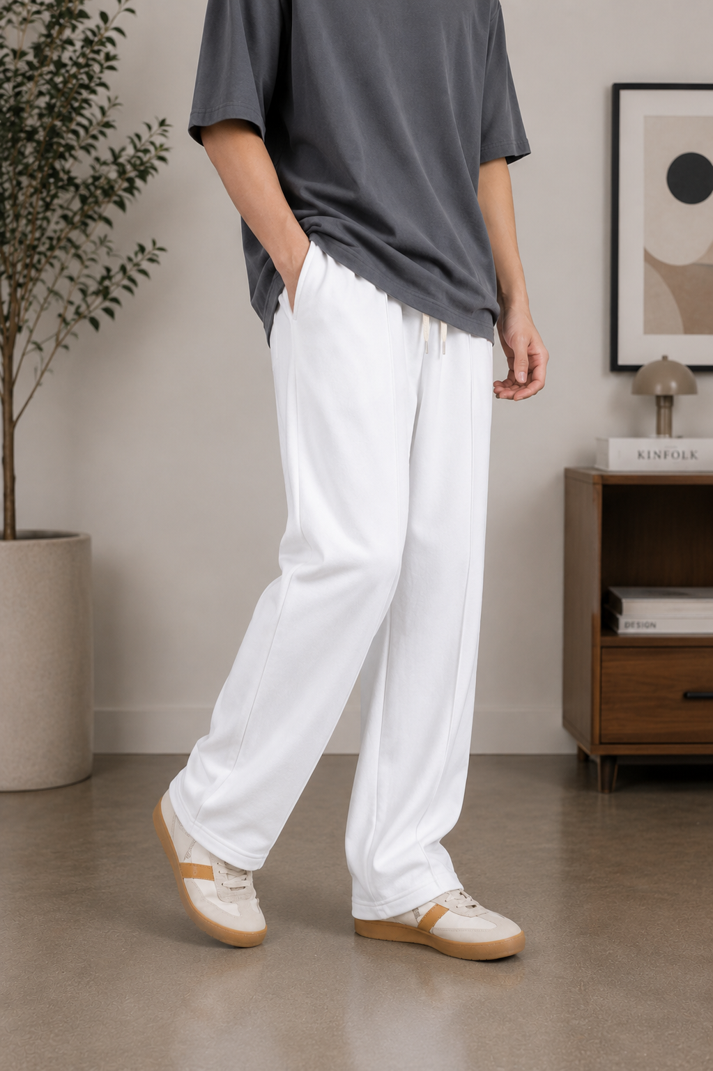 Premium White Relaxed Fit Trouser