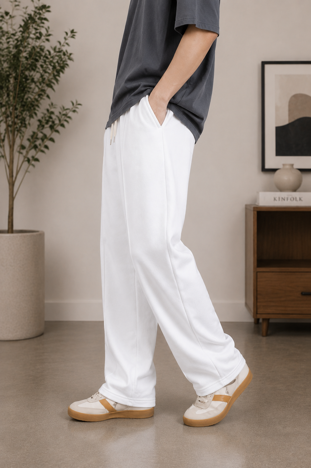 Premium White Relaxed Fit Trouser
