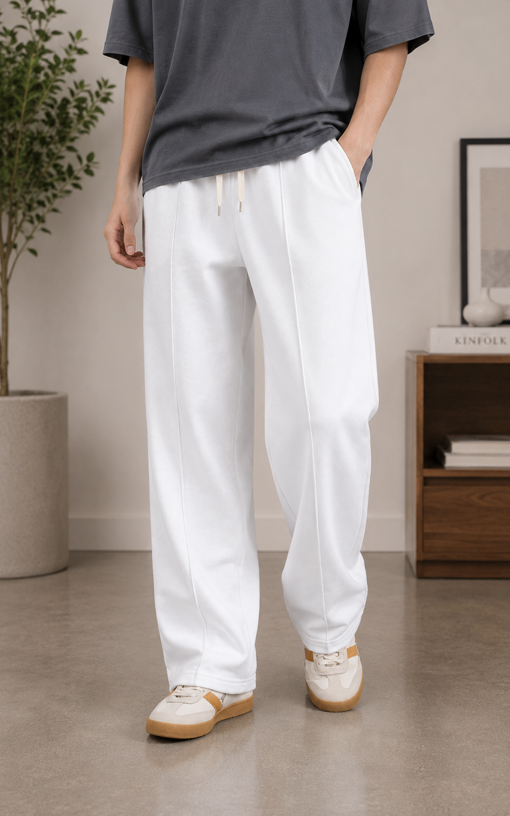 Premium White Relaxed Fit Trouser
