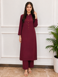 Plum Cotton Kurta Co-ord Set