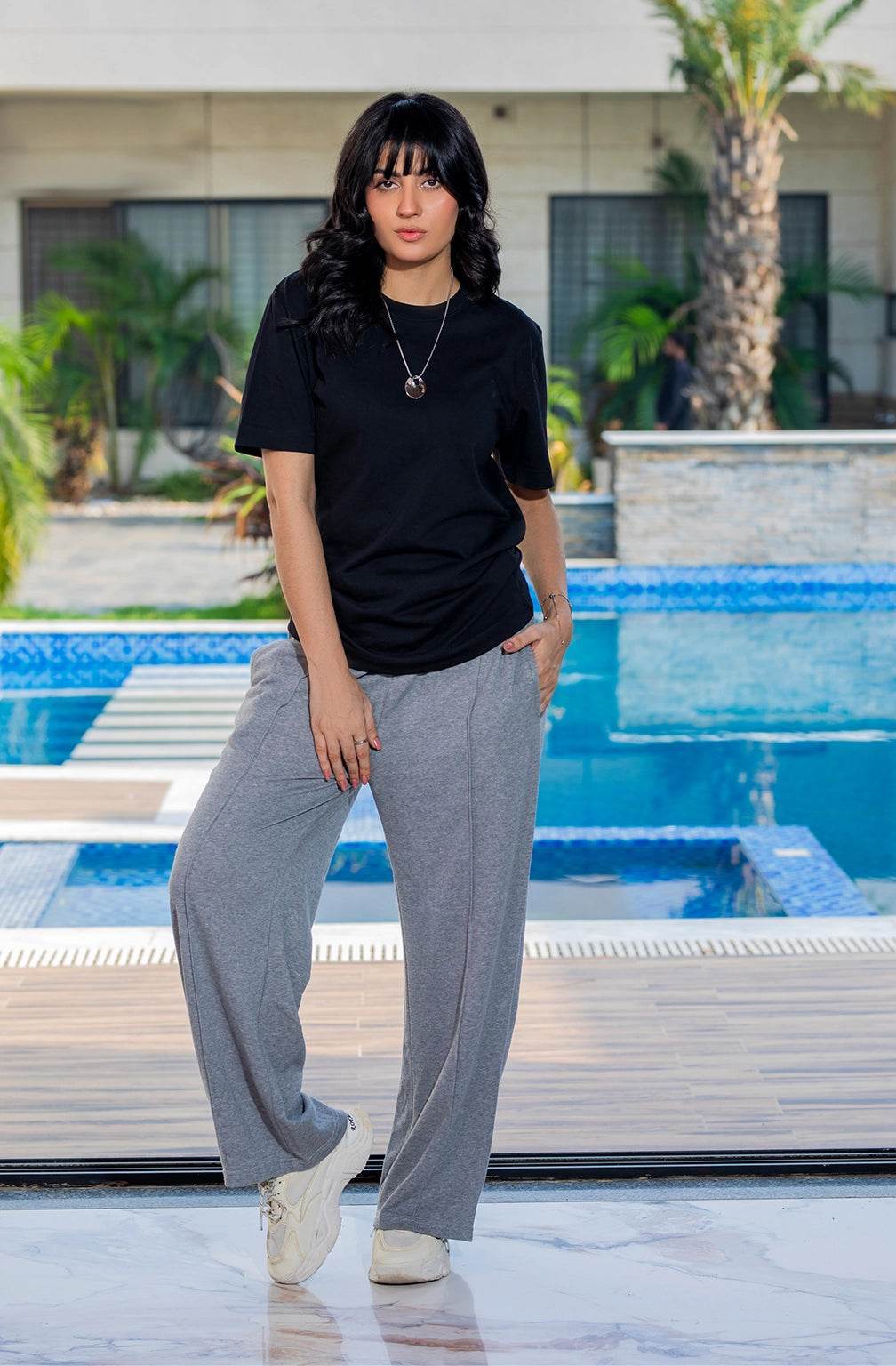Classic Black Crew Neck T-Shirt – Women's Timeless Cotton Fit - Ecowears.pk
