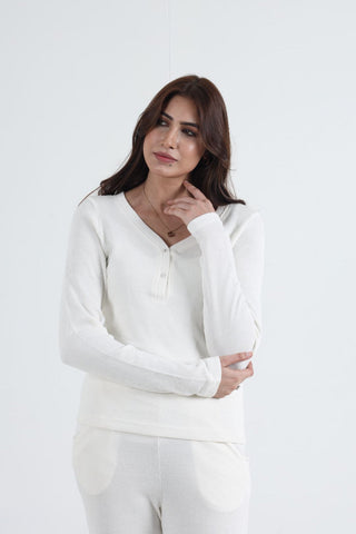 Ivory Bliss Ribbed Co-Ord Set