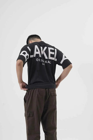 Essential Black Crewneck Tee for Men with Drop Shoulder Design - Ecowears.pk