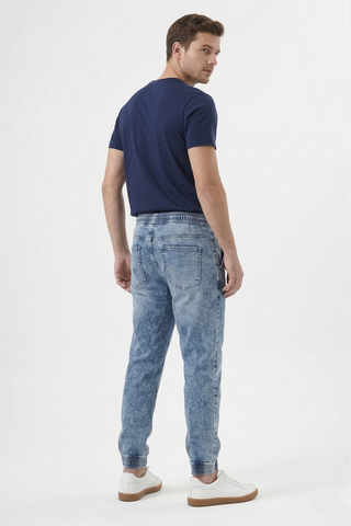 Acid Wash Denim Utility Pants