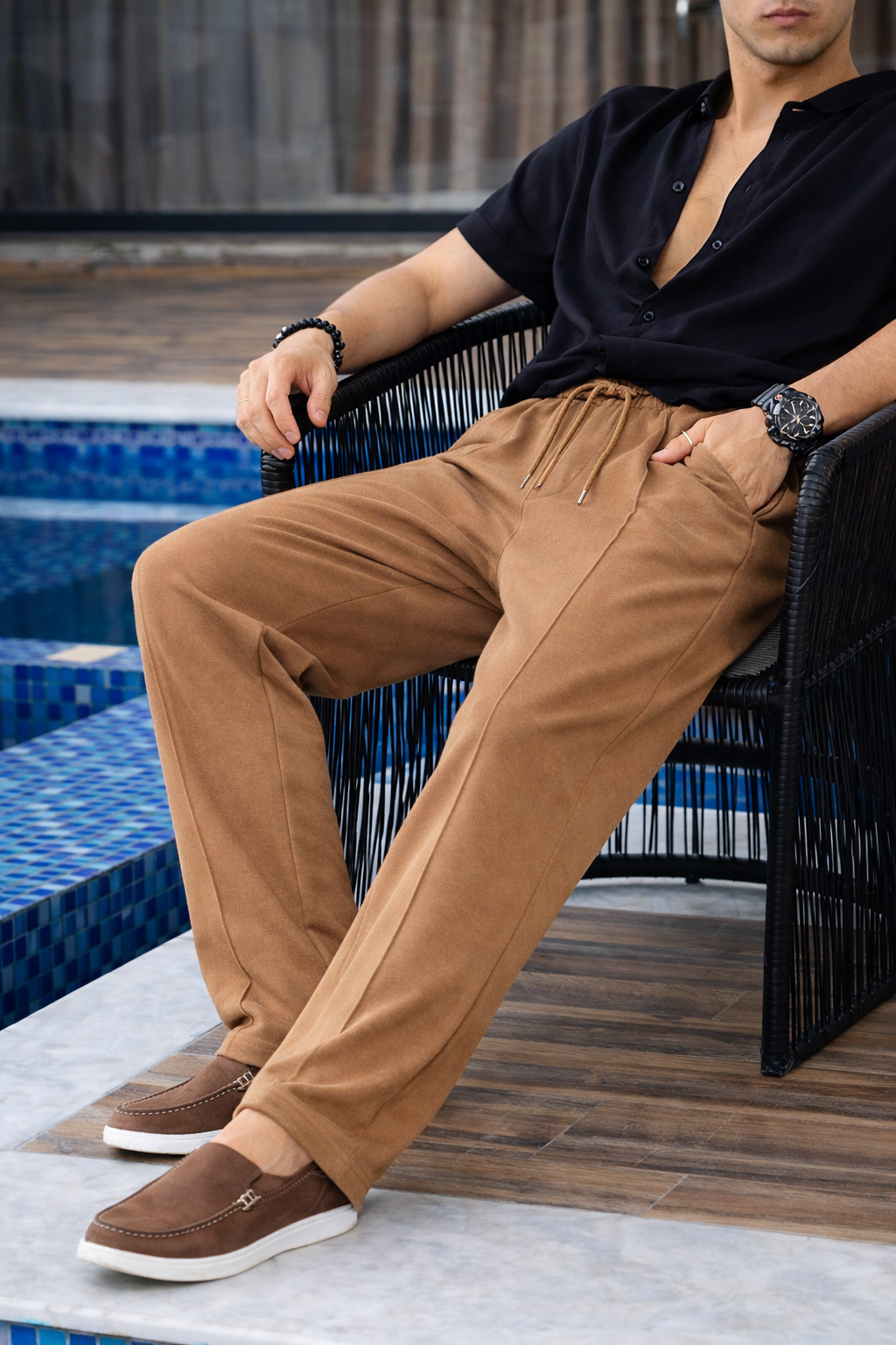 Rust Straight-Fit Trousers