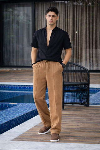 Rust Straight-Fit Trousers