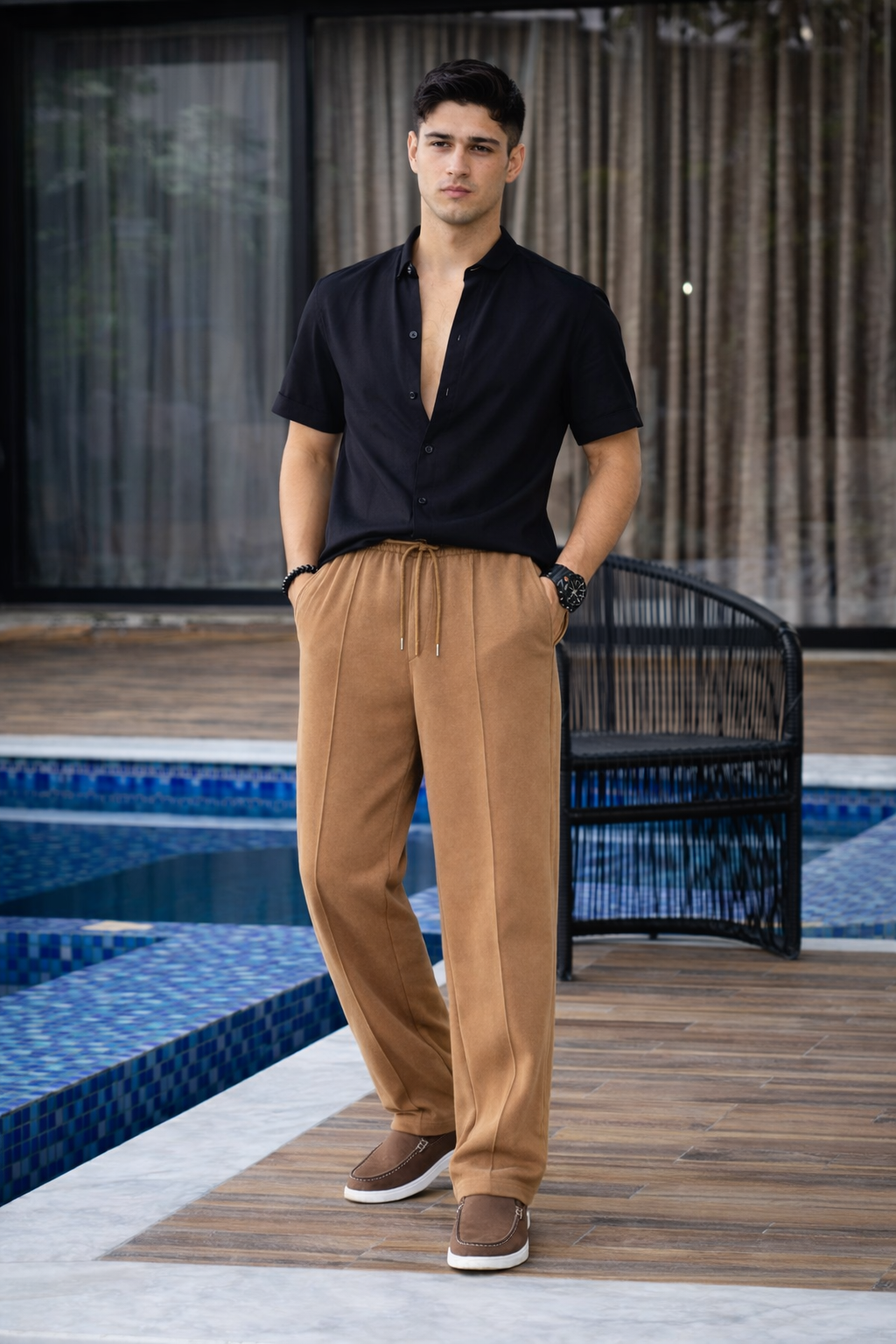 Rust Straight-Fit Trousers