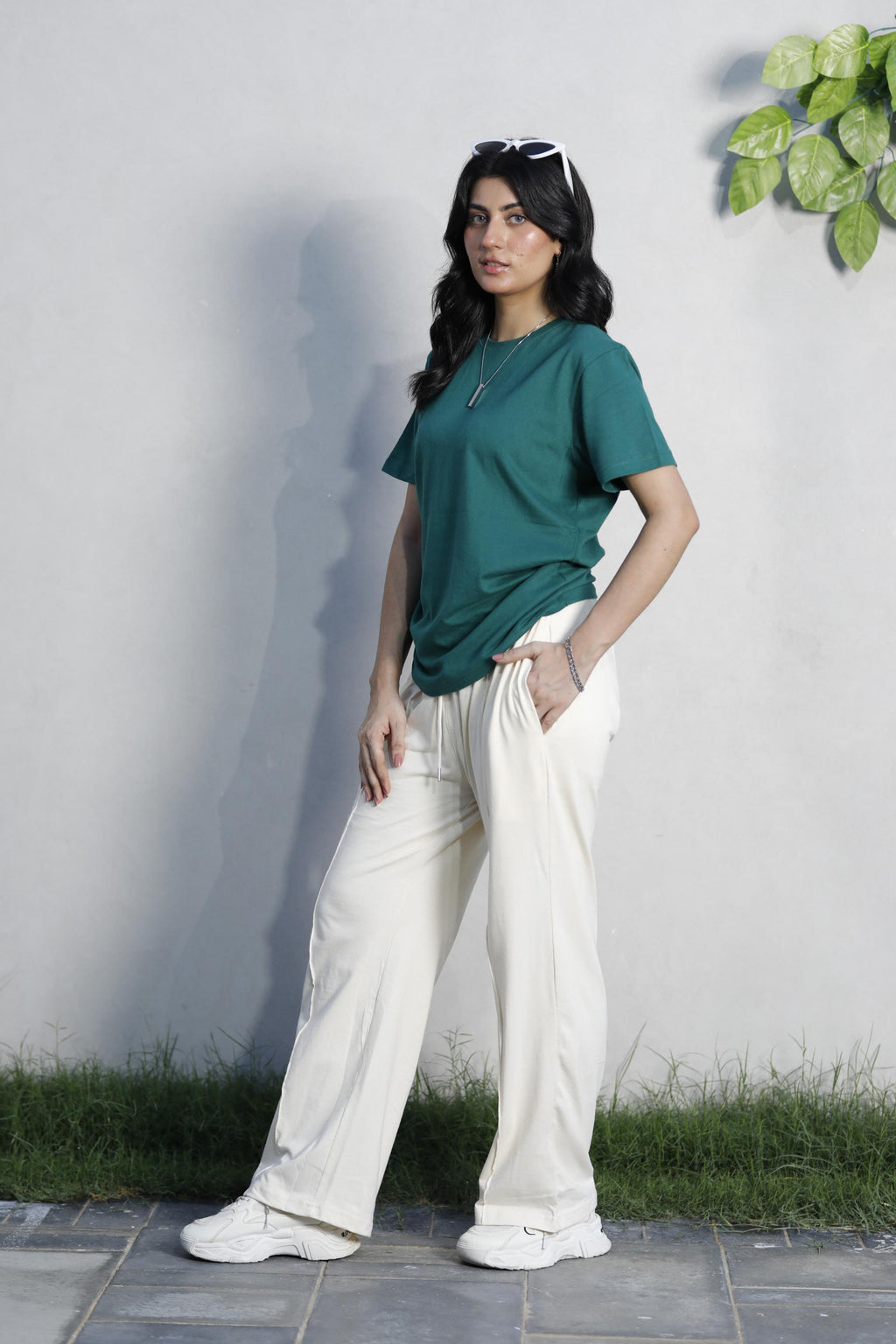 Comfortable Wide-Leg Trousers – Beige