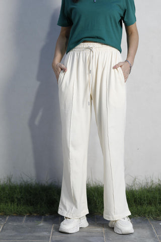 Comfortable Wide-Leg Trousers – Beige