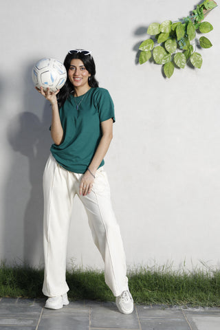 Comfortable Wide-Leg Trousers – Beige