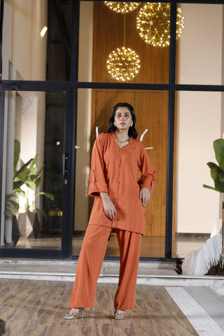 Women’s Rust Orange Co-Ord Set