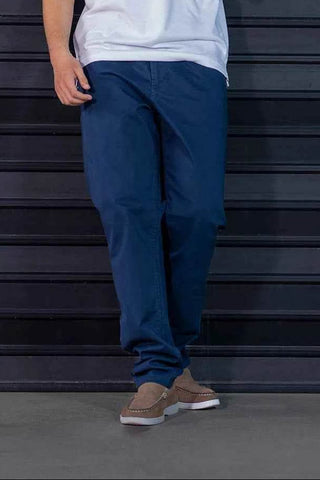 Men's Navy Tapered Pants - Versatile Fit for Casual to Semi-Formal Occasions