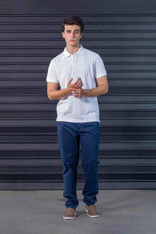 Men's Navy Tapered Pants - Versatile Fit for Casual to Semi-Formal Occasions - Ecowears.pk