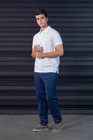 Men's Navy Tapered Pants - Versatile Fit for Casual to Semi-Formal Occasions - Ecowears.pk