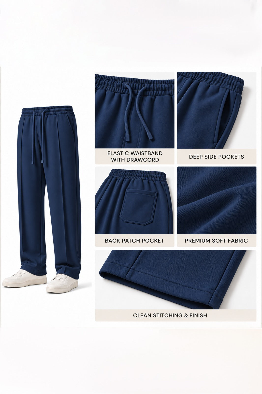 Navy Ease Trouser