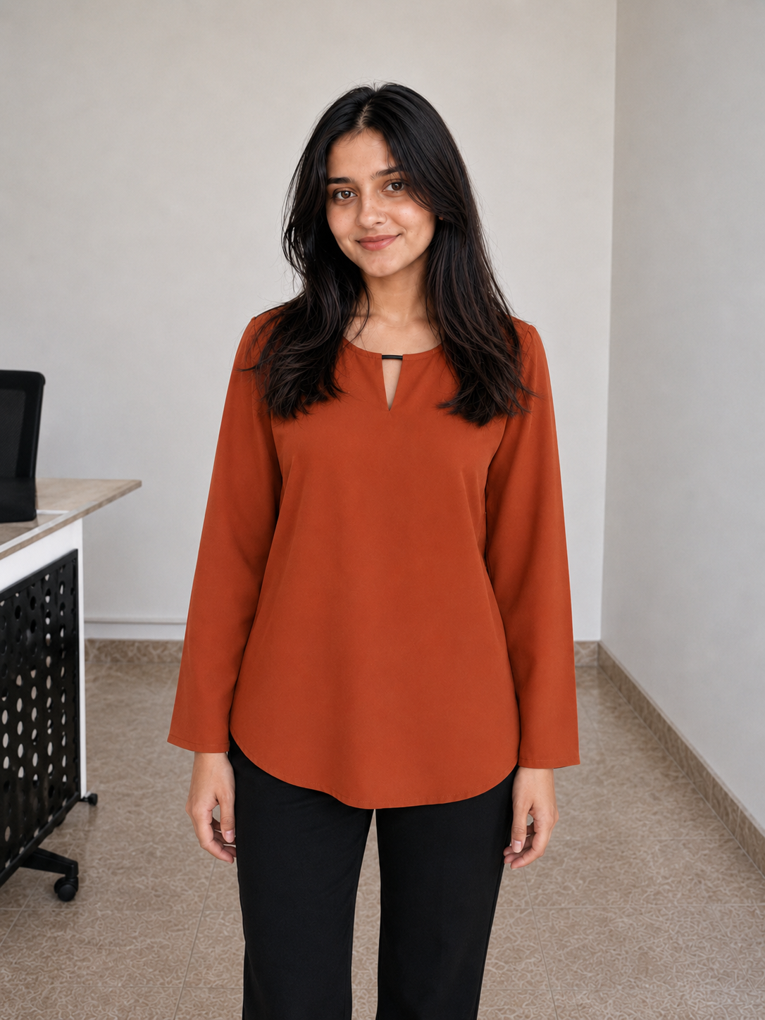 Rust classic women co-ord set front view